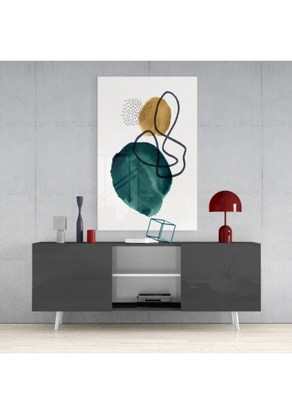 Soyut Şekiller Cam Tablo - 110X70 cm fırsatları