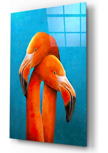 Flamingolar Cam Tablo - 72X46 cm