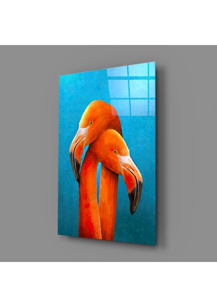Flamingolar Cam Tablo - 72X46 cm