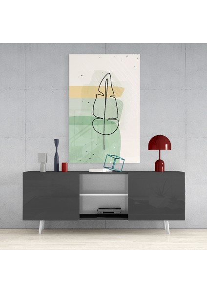 Soyut Şekiller Cam Tablo - 72X46 cm fırsatları