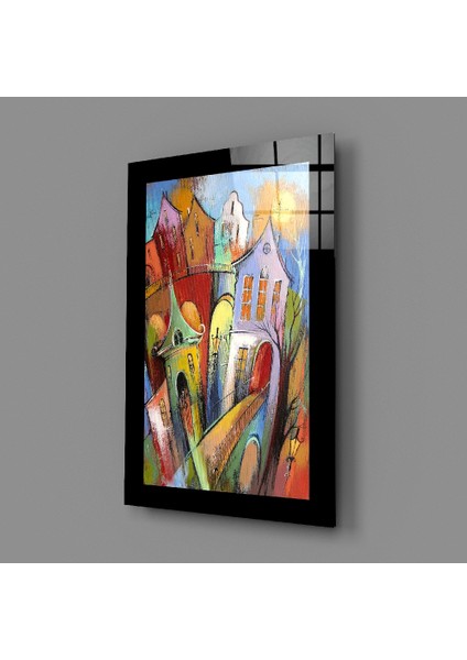 Sevimli Şehir Cam Tablo - 72X46 cm