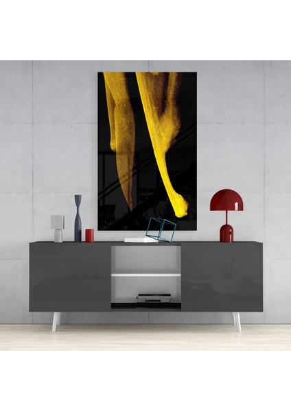 Sarı Hikaye Cam Tablo - 72X46 cm