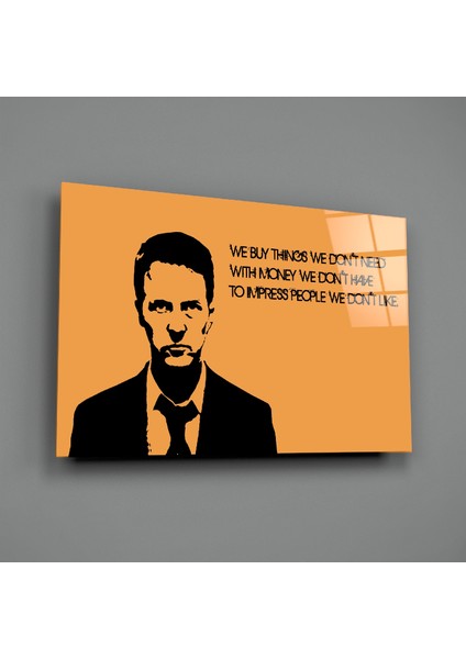 Dövüş Kulübü - Fight Club Cam Tablo - 72X46 cm