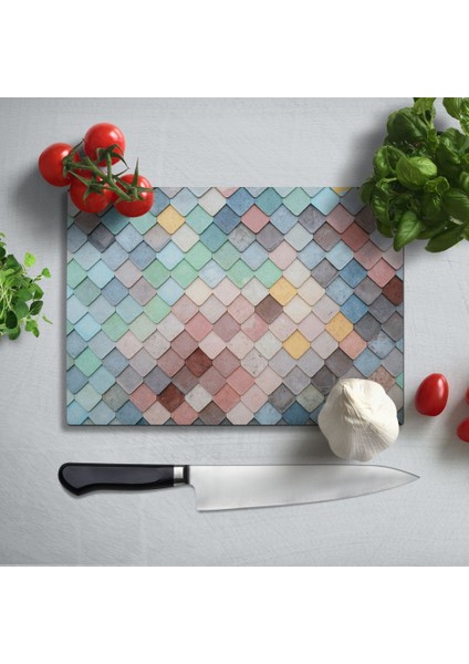 Mozaik Uv Baskılı Cam Kesme Tablası 35X25 cm