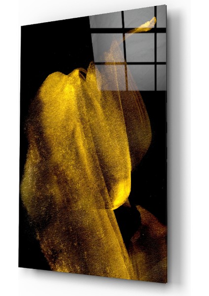 Sarı Hikaye Cam Tablo - 72X46 cm
