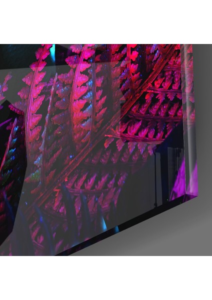 Neon Bakışlar Cam Tablo - 72X46 cm