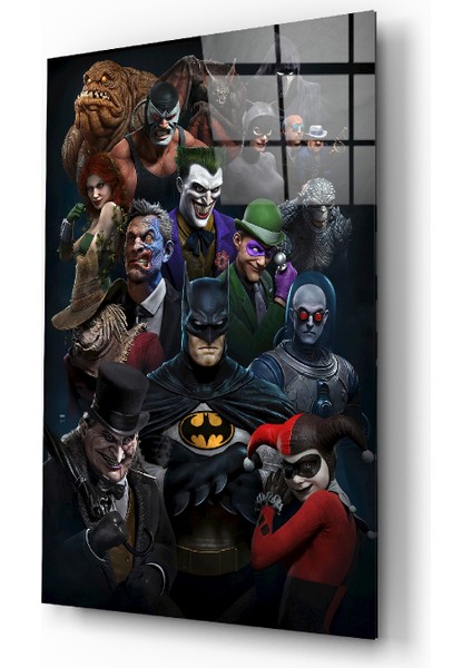 Batman Evreni Cam Tablo - 72X46 cm