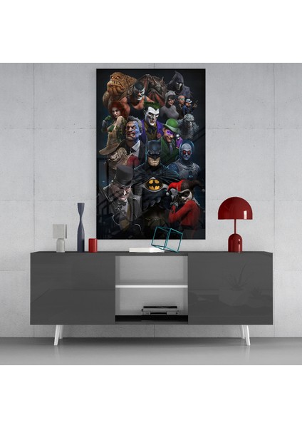 Batman Evreni Cam Tablo - 72X46 cm