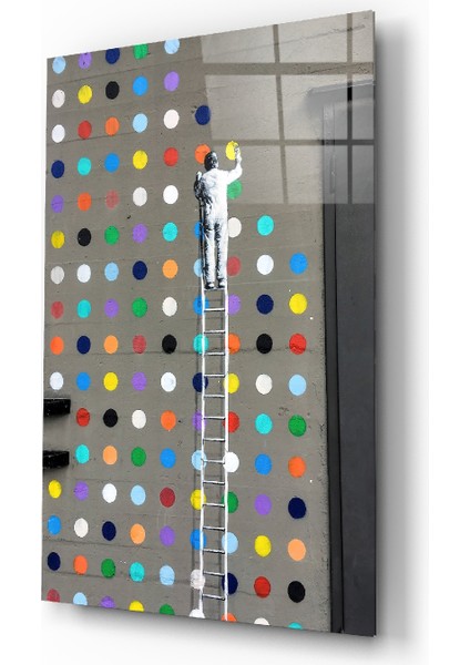 Noktalar Cam Tablo - 72X46 cm