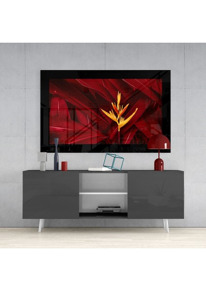 Kızıl Yapraklar Cam Tablo - 72X46 cm