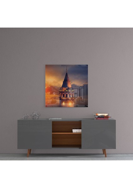 Galata Kulesi Cam Tablo - 60X60 cm fırsatları