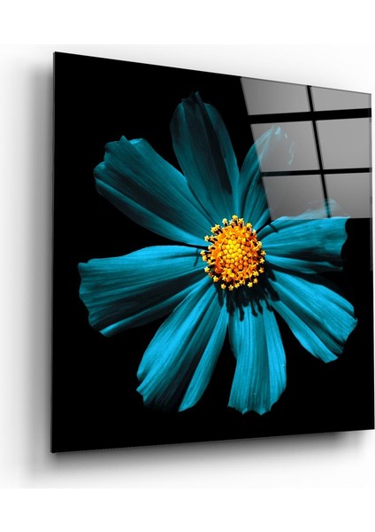 Yeşil Çiçek Cam Tablo - 60X60 cm