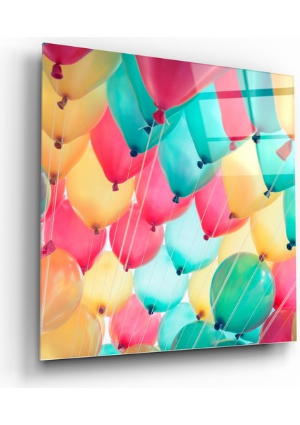 Balonlar Cam Tablo - 60X60 cm