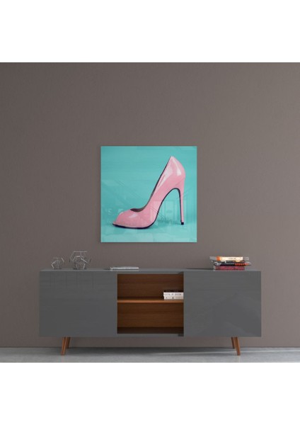 Topuklu Ayakkabı Cam Tablo - 80X80 cm fırsatları