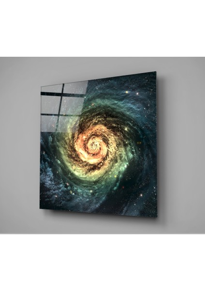 Uzay Sarı Sonsuzluk Cam Tablo - 40X40 cm fiyatları