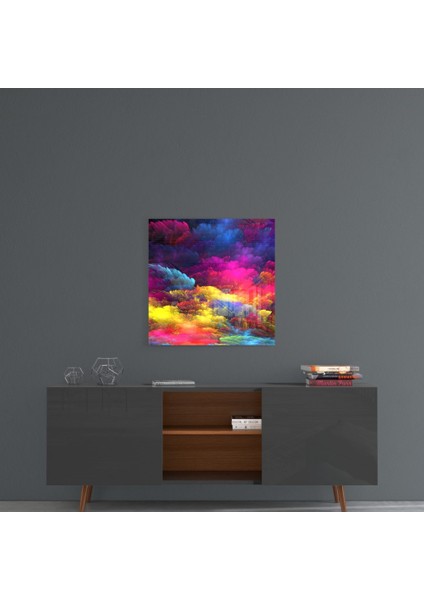 Renk Patlaması Cam Tablo - 40X40 cm fırsatları
