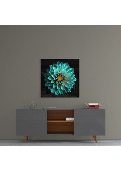 Yeşil Çiçek Cam Tablo - 60X60 cm fırsatları