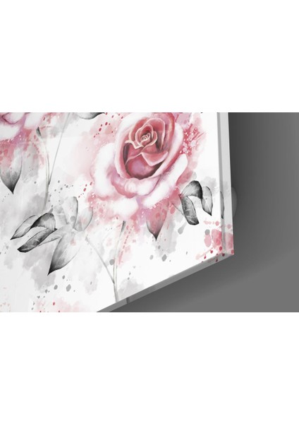 Pembe Gül Cam Tablo - 60X60 cm fiyatları