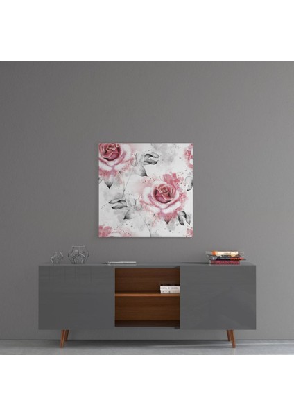 Pembe Gül Cam Tablo - 60X60 cm modelleri
