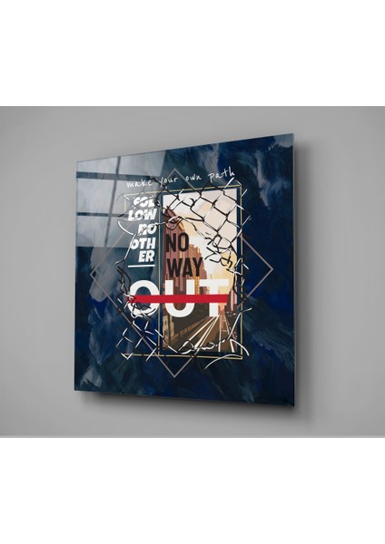Sözler - Kendi Yolunu Çiz Cam Tablo - 40X40 cm fiyatları