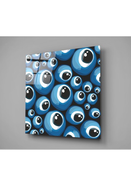 Mavi Nazar Boncukları Cam Tablo - 40X40 cm fiyatları