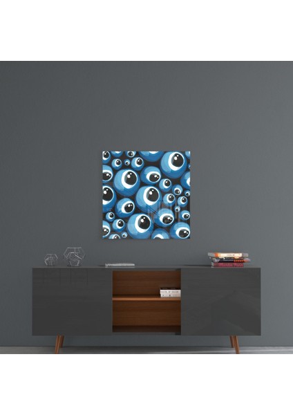 Mavi Nazar Boncukları Cam Tablo - 40X40 cm fırsatları