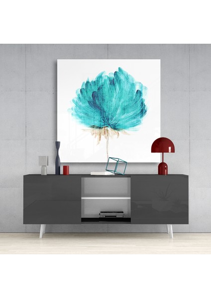 Sulu Boya Çiçek Cam Tablo - 40X40 cm fırsatları