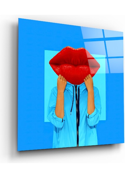 Dudak Kafa Cam Tablo - 40X40 cm