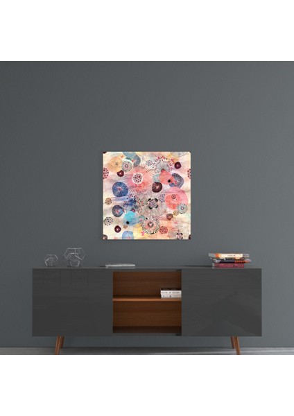 Alternatif Çiçekler Cam Tablo - 40X40 cm fırsatları