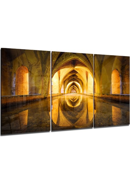 Sütunlar Mega Cam Tablo - 3 Adet 72X46 cm