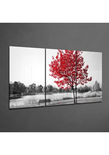 Sonbahar Ağacı Mega Cam Tablo - 3 Adet 72X46 cm fiyatları