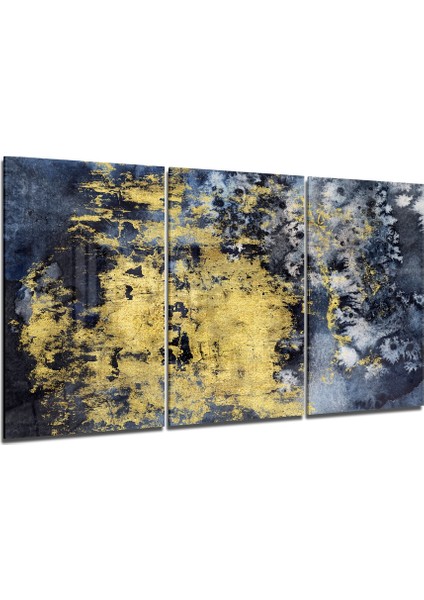 Altın Lekesi Mega Cam Tablo - 3 Adet 72X46 cm