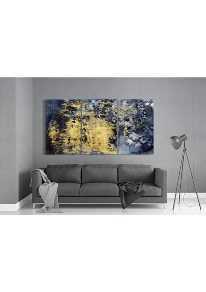 Altın Lekesi Mega Cam Tablo - 3 Adet 72X46 cm modelleri