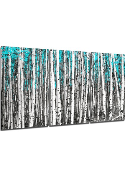Yeşil Orman Cam Tablo - 3 Adet 72X46 cm