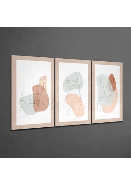 Soyut Şekiller 1 Cam Tablo - 3 Adet 72X46 cm fiyatları