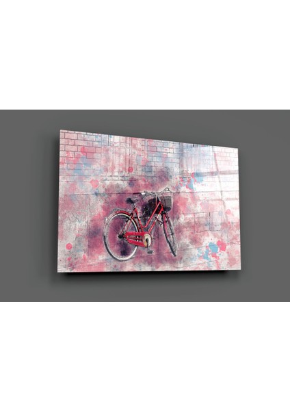Illüstrasyon Bisiklet Cam Tablo - 72X46 cm fiyatları