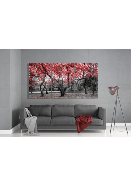 Ilkbahar Ağaçları Mega Cam Tablo - 3 Adet 72X46 cm modelleri
