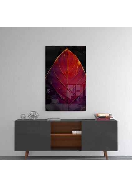 Kızıl Yaprak Cam Tablo - 72X46 cm fırsatları