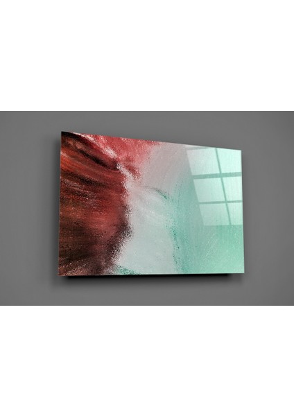 Yeşil Soyut Desen Cam Tablo - 72X46 cm fiyatları