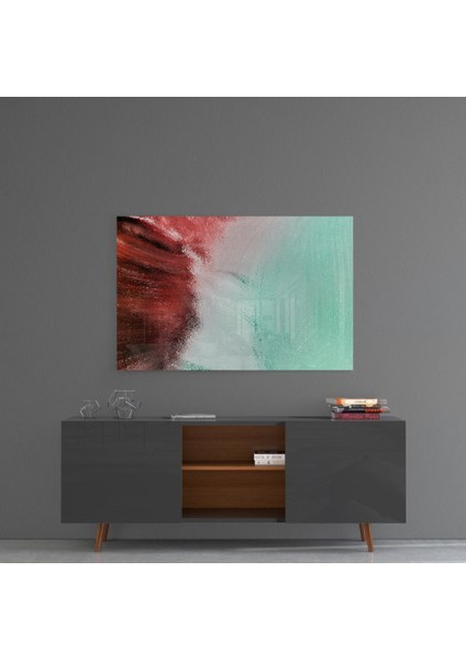 Yeşil Soyut Desen Cam Tablo - 72X46 cm fırsatları