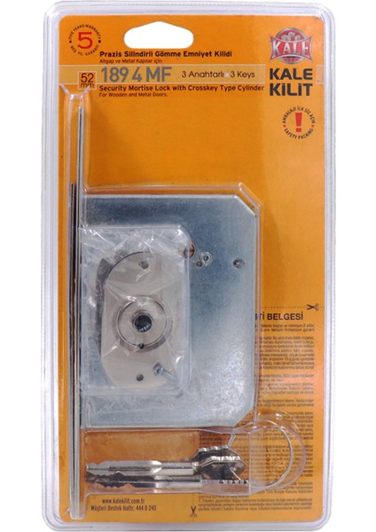 Kilit Bls 189F/4MF 3(Anahtarlı) Nikel