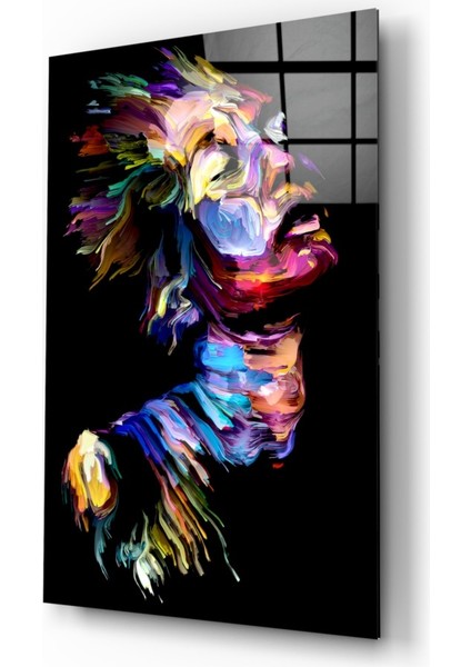 Efektli Kadın Cam Tablo - 72X46 cm