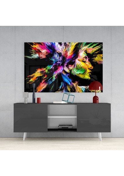 Renkli Düşünceler Cam Tablo - 72X46 cm fırsatları