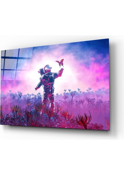Kelebekler Diyarı Cam Tablo - 72X46 cm