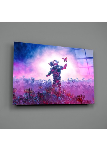 Kelebekler Diyarı Cam Tablo - 72X46 cm