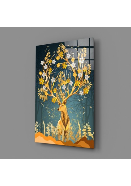 Geyik Cam Tablo - 72X46 cm