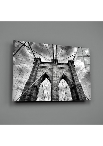 Brooklyn Köprüsü Cam Tablo - 72X46 cm