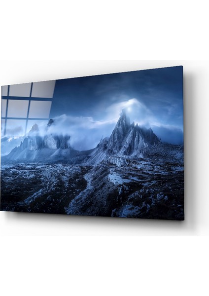 Heybetli Dağlar Cam Tablo - 72X46 cm
