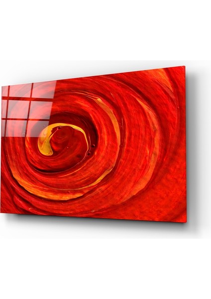 Kırmızının Döngüsü Cam Tablo - 72X46 cm