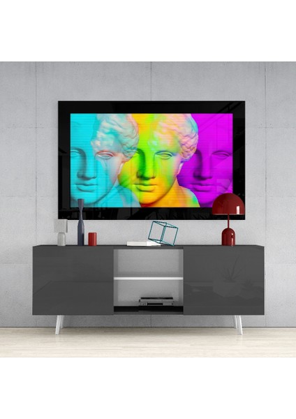Heykelde Modernite Cam Tablo - 72X46 cm fırsatları